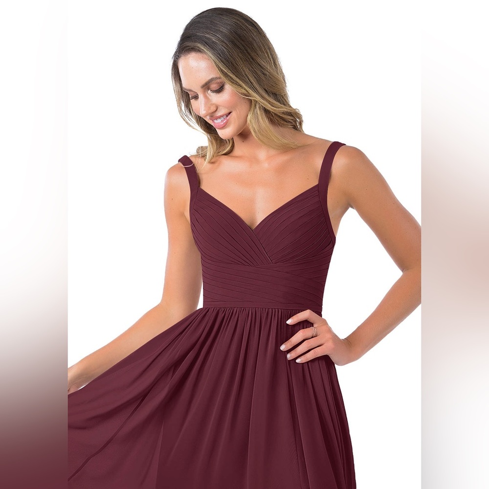 AZAZIE Chanel Wine Maroon Red Floor Length Bridesmaid Formal Dress *FREE gift* - Picture 6 of 13